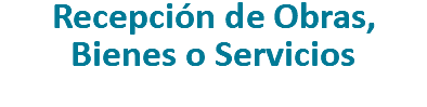 Recepción de Obras, Bienes o Servicios