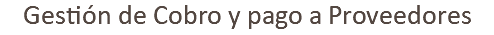 Gestión de Cobro y pago a Proveedores